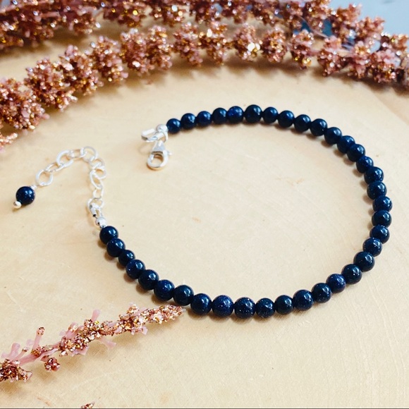 Sandstone Gemstone Beaded Sterling Silver Bracelet - Picture 3 of 5